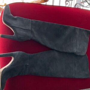 Jolie Black Suede Heeled Boots